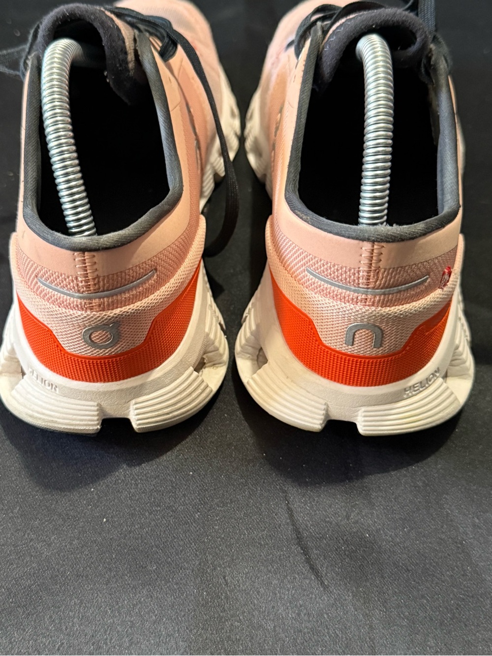 On clouds Running Women’s Pink Athletic Running Shoes with Orange Accent - Picture 3 of 12